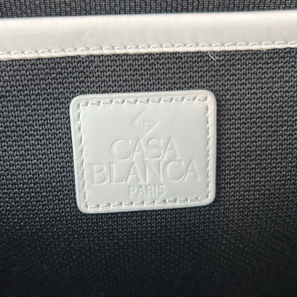 Casablanca Tennis Club Knit Logo Shopper Tote Bag White Green Black - Picture 7 of 16